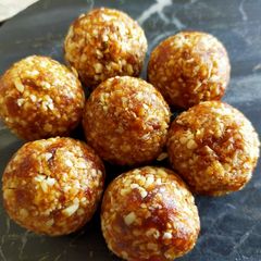 Peanuts-Dates Laddu (No Sugar) A picture of Peanuts-Dates Laddu (No Sugar).