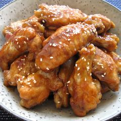 A picture of Pan-cooked Honey Soy Chicken Wing Nibbles.