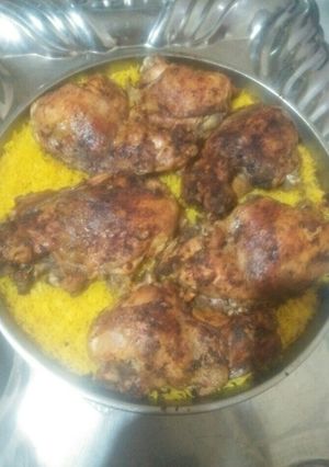 صورة لوصفة أرز في الفرن بدجاج💐