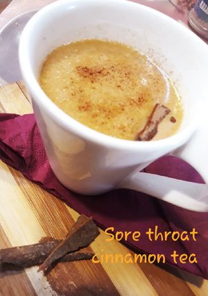 A picture of Sore Throat Cinnamon tea.