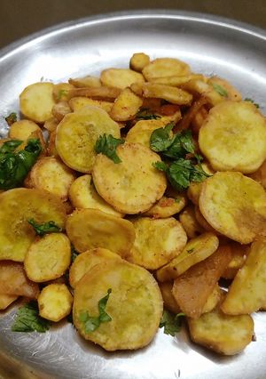 A picture of Crispy Masala Sweet potato fries.