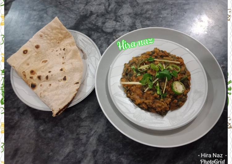 Simple Way to Make Homemade Palak mahsoor ki daal