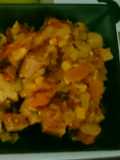 Pork sauages in tomato onion chilli sauce