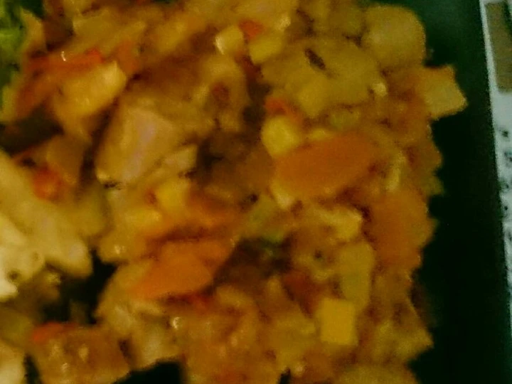 Recipe Sosis babi dalam saus cabai bawang tomat which Delicious