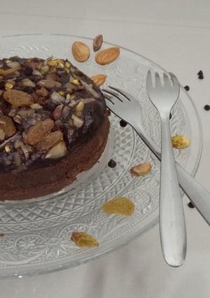 A picture of Chocolate Nuts Steamed Cake !!.
