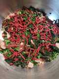 Carrot-Top and Spinach Wilted Salad