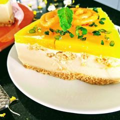 A picture of Jalebi Cheesecake.