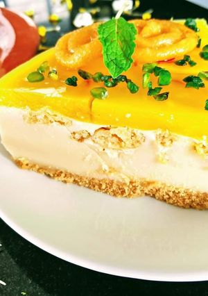 A picture of Jalebi Cheesecake.