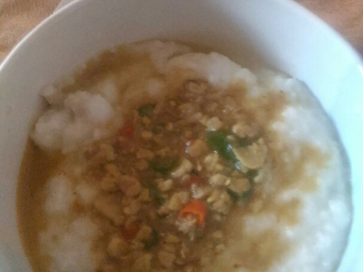 Resep: Bubur bumbu petis tempe Bahan Sederhana