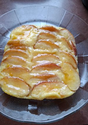 Una foto de Pudin de manzana al microondas