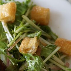 A picture of Mizuna and Aburaage Salad.