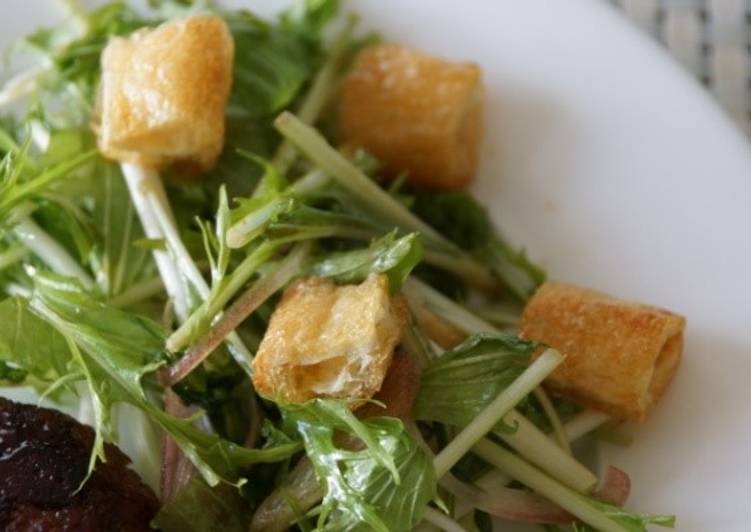 Step-by-Step Guide to Make Quick Mizuna and Aburaage Salad