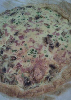 Une photo de Tarte aux champignons de Paris et aux petits pois