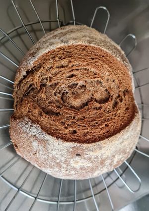 Una foto de Pan integral económico 🍞 larga fermentación (24 horas) 🍞 3 ingredientes + agua
