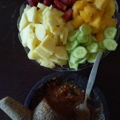 Fruit Salad with Palm Sugar Dressing *Vegan A picture of Fruit Salad with Palm Sugar Dressing *Vegan.
