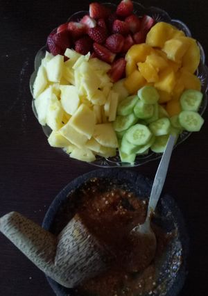A picture of Fruit Salad with Palm Sugar Dressing *Vegan.