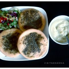A picture of Za'atar Manaqish / Za'atar Bread.