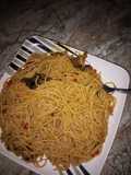 Palmoil dry fish pasta
