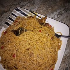 A picture of Palmoil dry fish pasta.