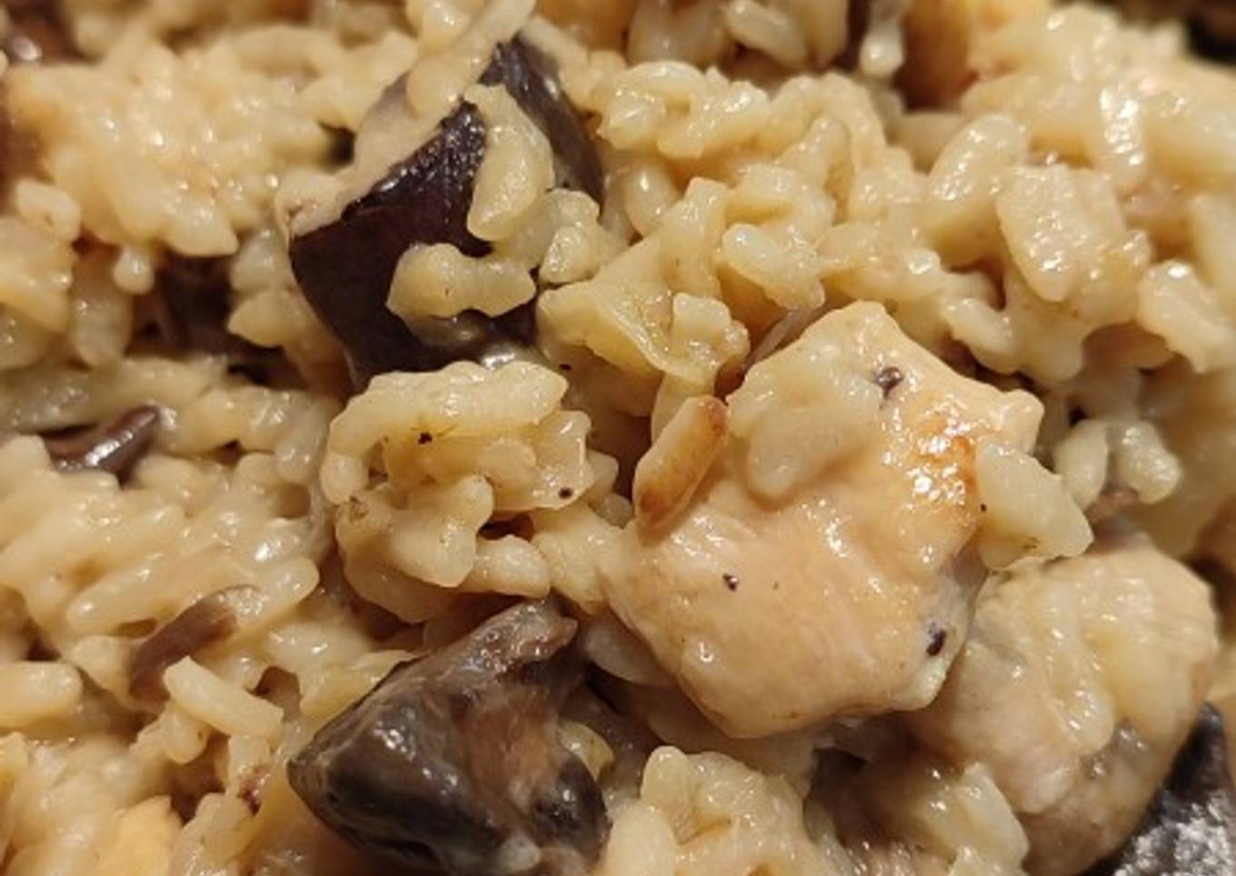 Risotto setas y pollo 🍄