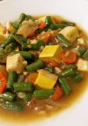 Foto resep Tumis kacang panjang tahu