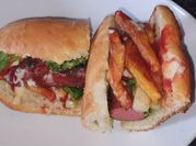 A picture of hotdog with onion snack