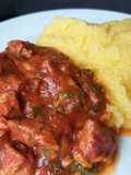 Chanterelles in Tomato Sauce with Polenta