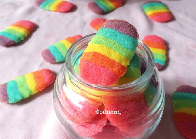 Langkah Mudah Membuat Resep Lidah kucing rainbow