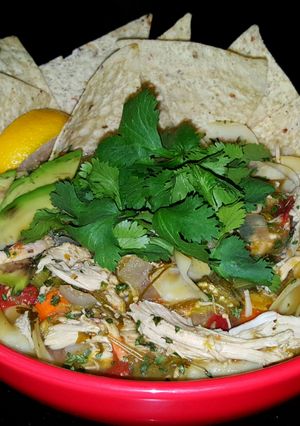 A picture of Mike's Spicy Mexican Sick Day Chicken Noodle Soup.