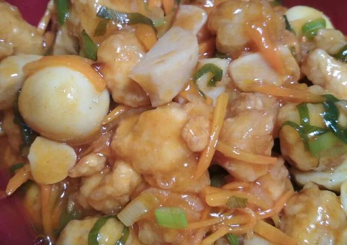 Resep Ayam tepung saus asam manis yang Enak