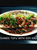 เต้าหู้นึ่งซีอิ้ว steamed tofu with soy sauce