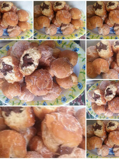 Una foto de Buñuelos de sabor fresa y chocolate