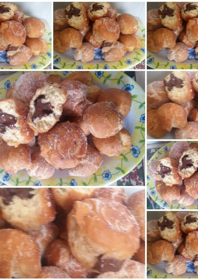 Una foto de Buñuelos de sabor fresa y chocolate