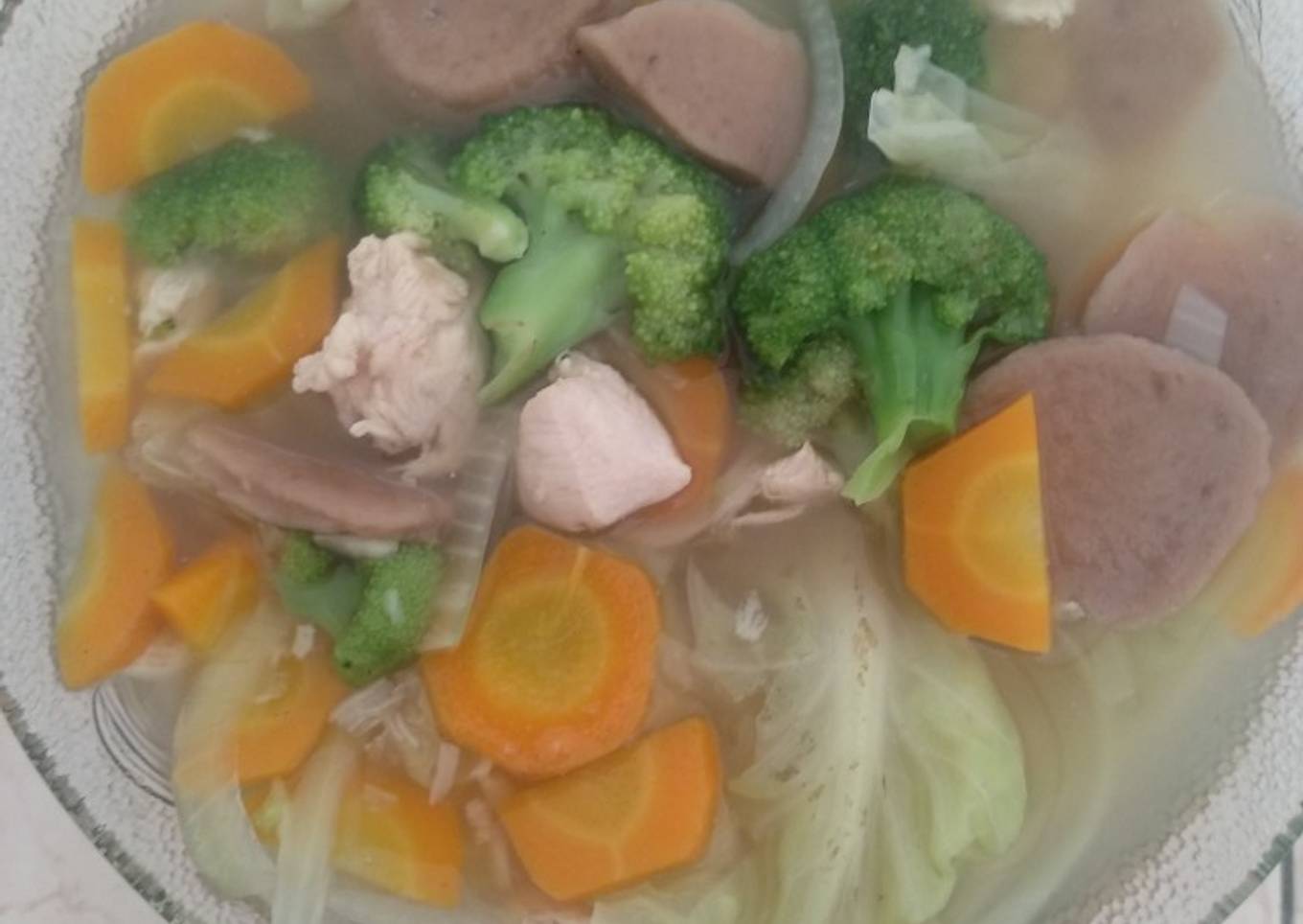 Sop ayam bakso (diet friendly)