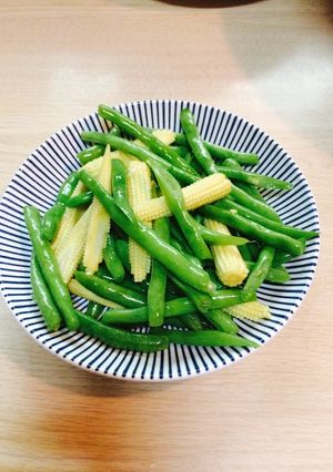 蒜香四季豆玉米筍 的食譜成品照片