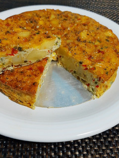 Una foto de Tortilla española con choclo al horno