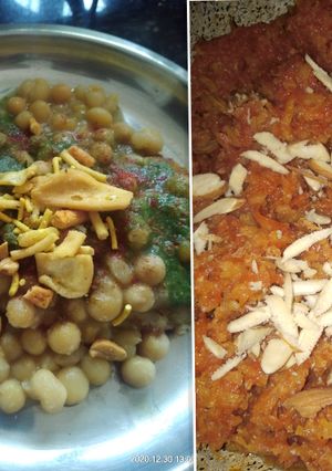 चाट और गाजर का हलवा (chat aur gajar ka halwa recipe in Hindi) रेसिपी मुख्य फोटो