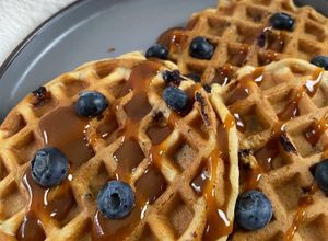 Una foto de Waffles de avena