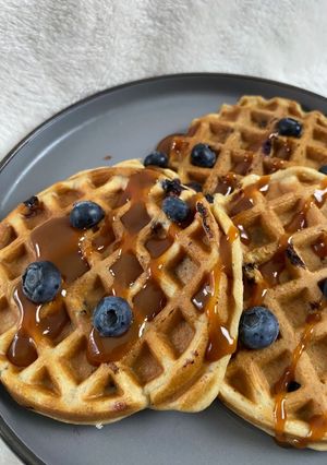 Una foto de Waffles de avena