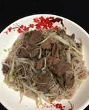 Bún gạo lứt xào thịt bò