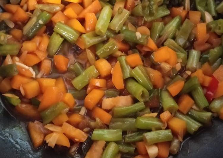 Tumis buncis, wortel sederhana