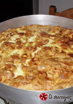 A picture of Spaghetti pie from Messolonghi.