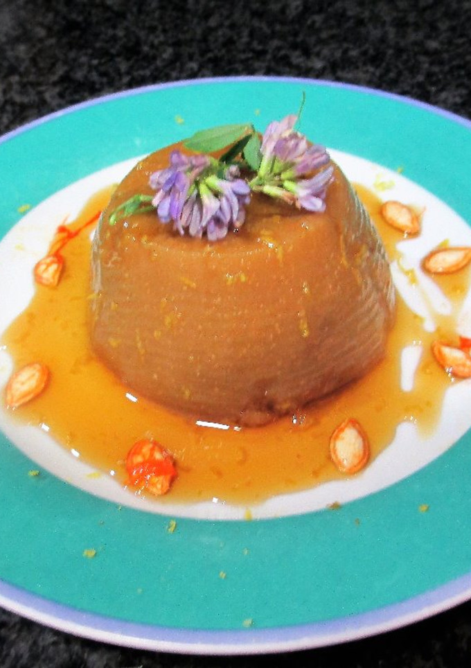Una foto de Gelatina de semillas frescas de calabaza al ron