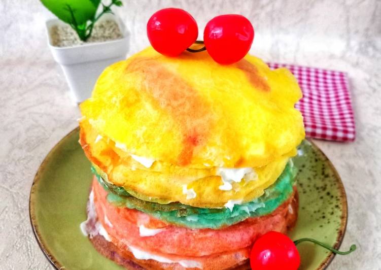 Resep Rainbow Millecrepes Anti Gagal