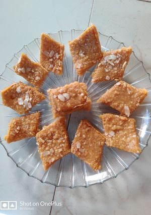 A picture of Milk cake from Leftover Ghee.