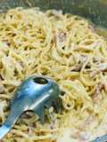 Espaguetis carbonara riquísimos y sabrosos, nada secos!