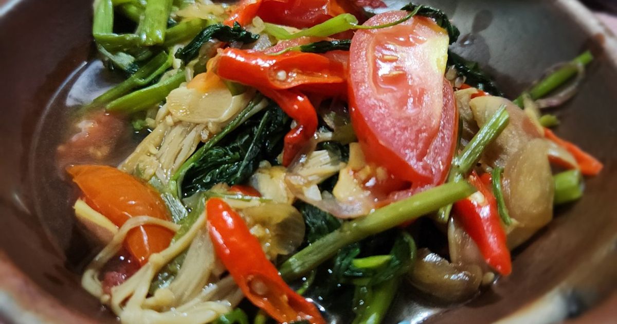 Tumis Kangkung Jamur Enoki