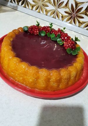 عکسی از دستور کیک کارامل یلدایی