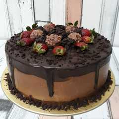 A picture of Black forest cake.