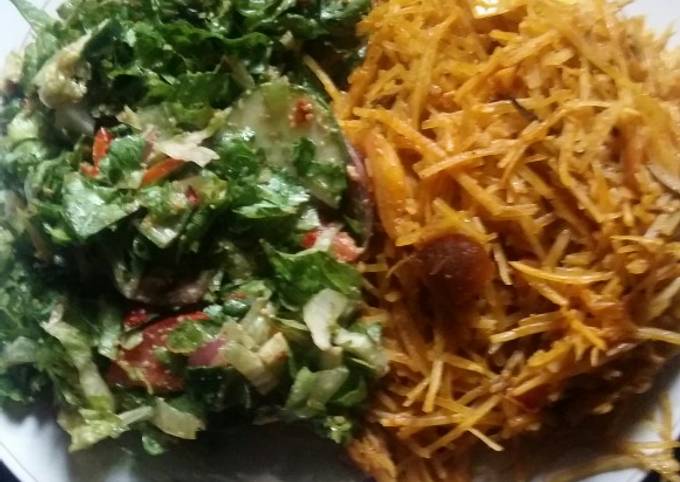 Abacha and Letus salad #myhubby'sfavourite